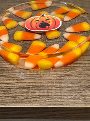 Candy Corn Pumpkin Resin Coaster 🎃🍬