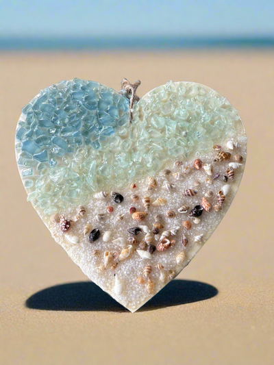 Coastal Heart Shaped Resin decor