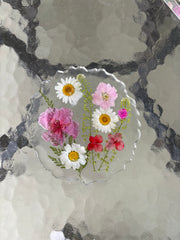 Pressed flower coaster