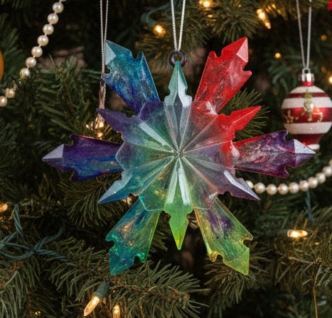 ✨ Handcrafted Resin Snowflake Ornaments – Colorful & Unique ✨