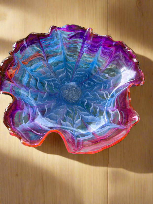 Handmade Resin Art Bowl – Colorful Decorative Cen
