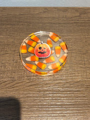 Candy Corn Pumpkin Resin Coaster 🎃🍬