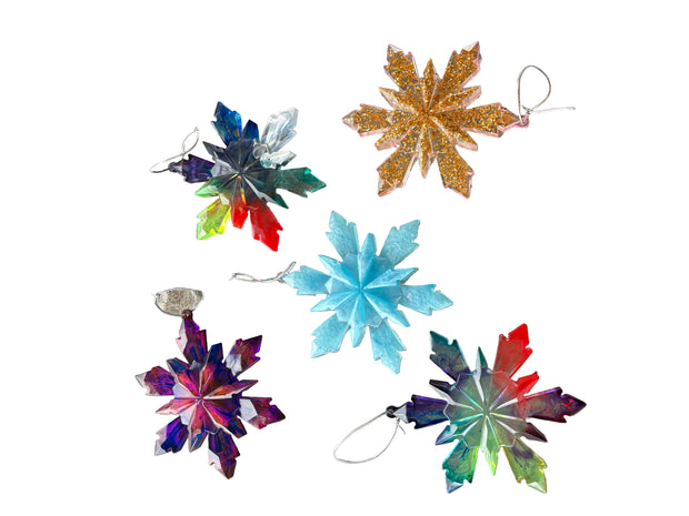 ✨ Handcrafted Resin Snowflake Ornaments – Colorful & Unique ✨
