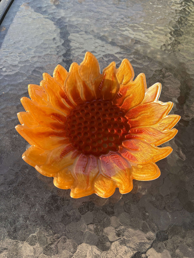 🌻 Handcrafted Sunflower Resin Bowl