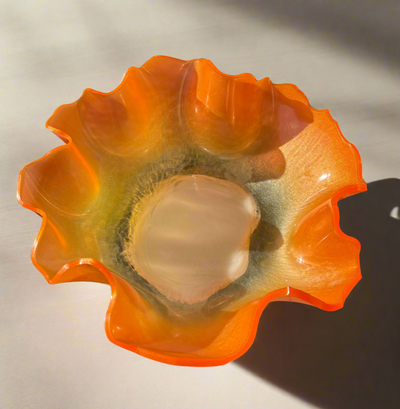 Halloween Candy Dish – Candy Corn Inspired Resin Bowl