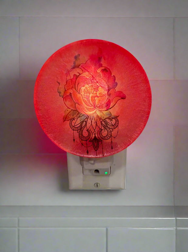 Pink Floral Night Light – Elegant Glow