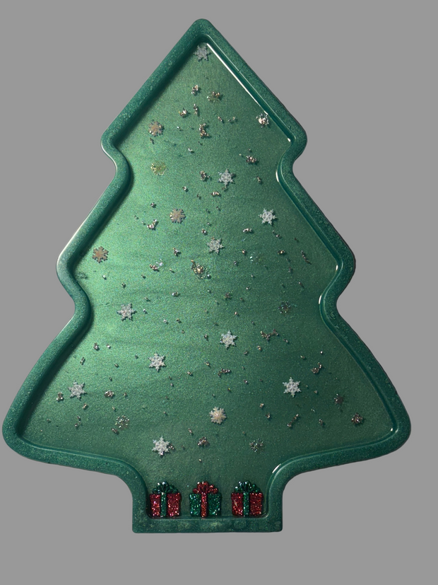 Handmade Whimsical Christmas Tree Tray