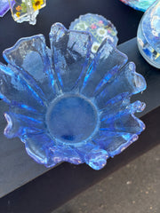 Ocean Wave Blue Glass Art Bowl 🌊