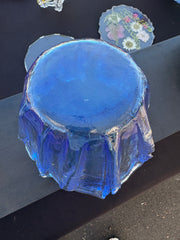 Ocean Wave Blue Glass Art Bowl 🌊