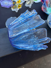 Ocean Wave Blue Glass Art Bowl 🌊